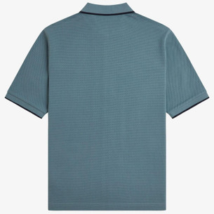Fred Perry Textured Stripe Knitted 1/4 Zip Shirt A