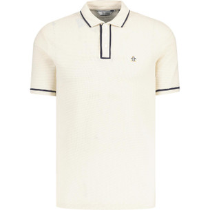 Original Penguin Archive Skipper Collar 50s Polo in Birch