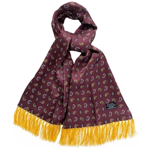 tootal scarf 英国製 フリンジ付き ペイズリーミックス50s〜 Tootal Scarf スカーフ バンダナ 老舗英国ブランド100% シルクスカーフ