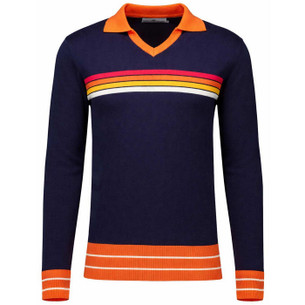 John Smedley Richards Roll Neck Retro Classic Montague Blue