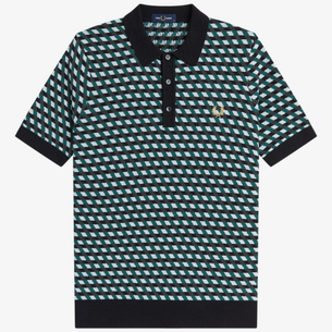 Fred Perry Textured Stripe Knitted 1/4 Zip Shirt A