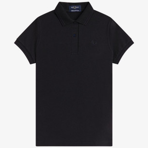 Fred Perry Womens G3600 Twin Tipped Polo in White/Black