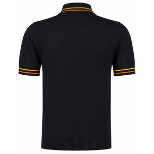 Fred Perry Women's G3600 Retro Twin Tipped Polo in Black/Gold