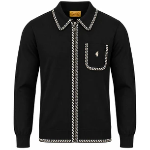 Laverne Gabicci Vintage Cable Knit Zip Polo Black