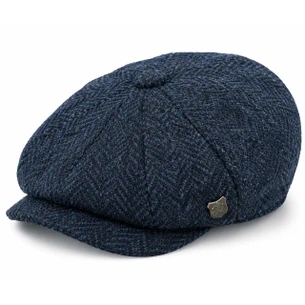 Failsworth Stornoway Harris Tweed Flat Cap in Blue