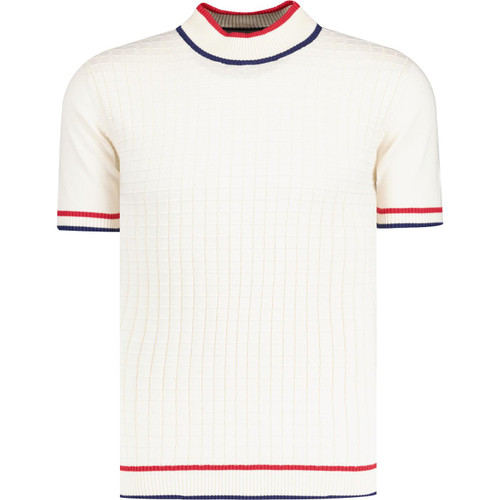 madcap england mens jacquard knit turtleneck short sleeve jumper tshirt snow white