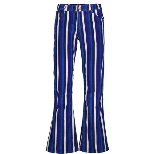 Madcap England Spectrum Stripe Retro 70s Cord Flares in Blue