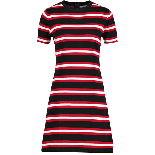 Madcap England Retro Mod Knitted Stripe Dress in Black