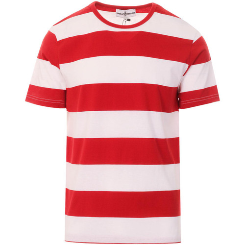 Milne MADCAP ENGLAND Retro Mod Block Stripe Tee red white