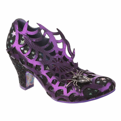 Irregular Choice On The Web Halloween Heels in Black/Purple Irregular Choice On The Web Halloween Heels in Black/Purple