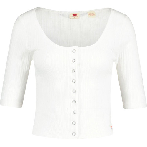 Levi's® Dry Goods Retro Archive Pointelle Button Top in Sugar Swizzle