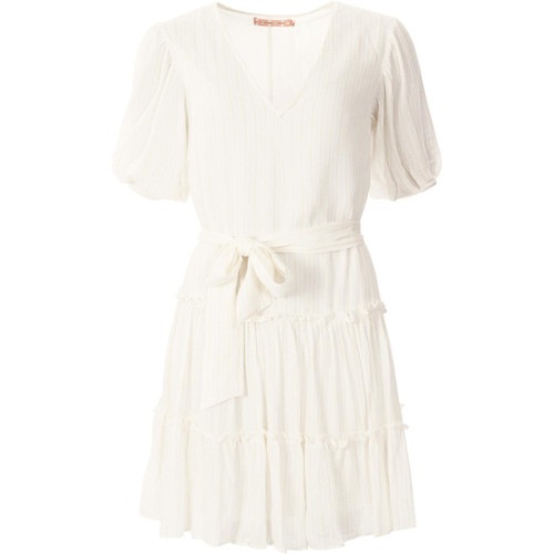 traffic people womens felicitous metallic thread tiered dress white