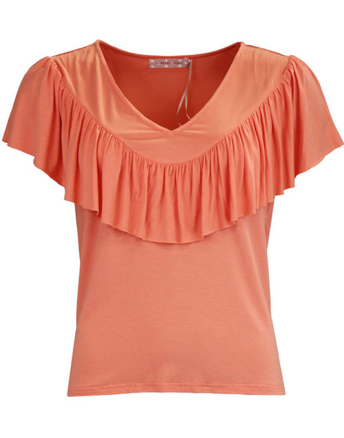 traffic people thrill me retro frill top salmon