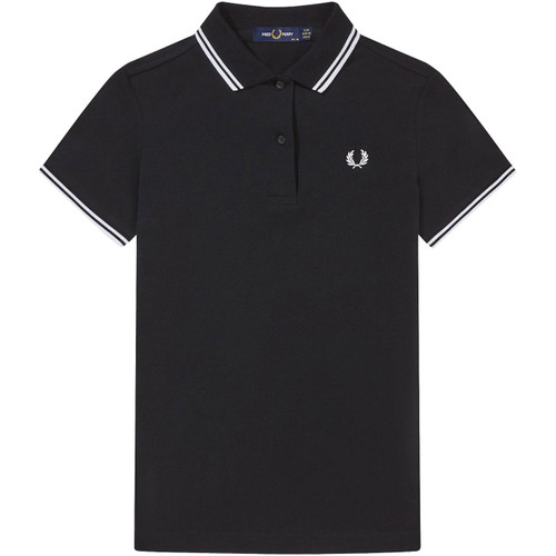 fred perry G3600 twin tipped polo shirt black / white / white