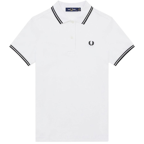 fred perry Womens G3600 twin tipped pique polo white