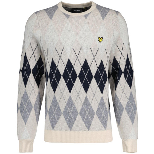 Lyle And Scott British Argyle Mod Knitted Jumper in Cove KN1721V 