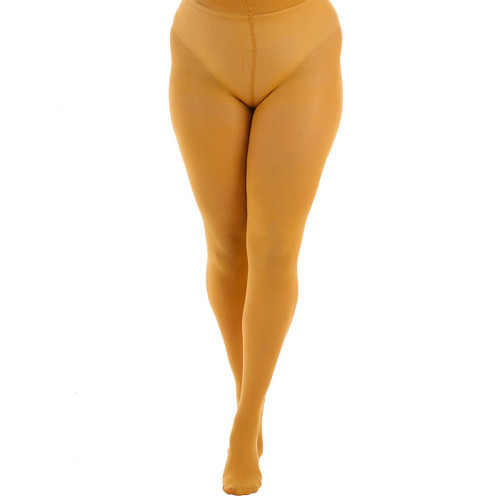 Pamela Mann Women's 1960s Style Coloured Tights in Mustard Yellow
