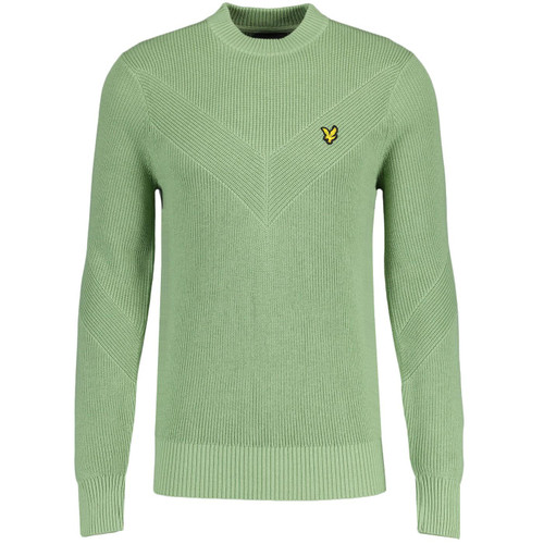 Lyle And Scott Chevron Knit Jumper in Glencoe Green KN1912V