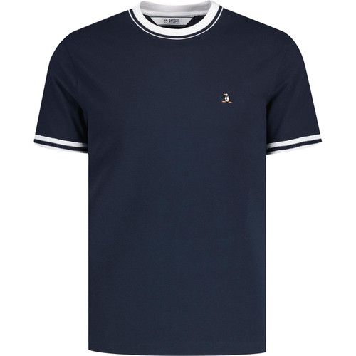 original penguin mens retro mod tipped pique tshirt dark sapphire