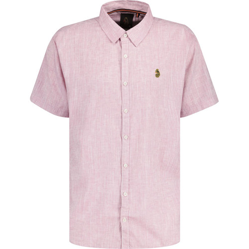 luke 1977 mens yoko linen short sleeve shirt vintage pink
