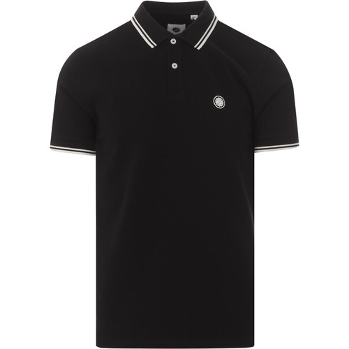 pretty green mens barton twin contrast tipped pique polo black