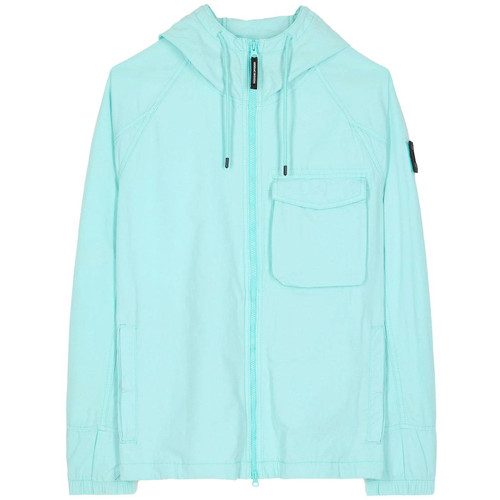 Weekend Offender Chisora Retro 90s Hooded Anorak Jacket in Aqua JKSS2313