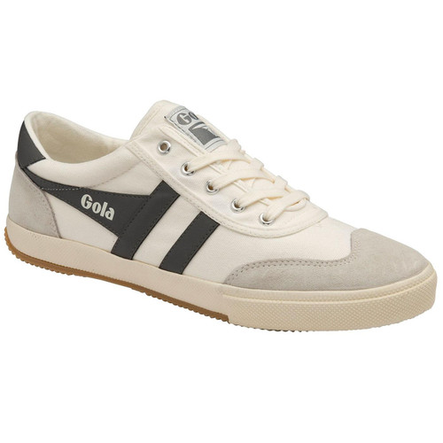 Gola Badminton Men's Retro 90s Canvas and Suede Trainers in Off White/Shadow