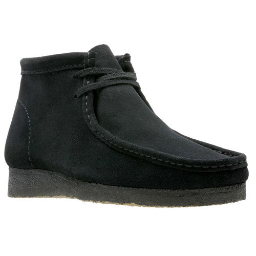 clarks originals womens wallabee suede boots black