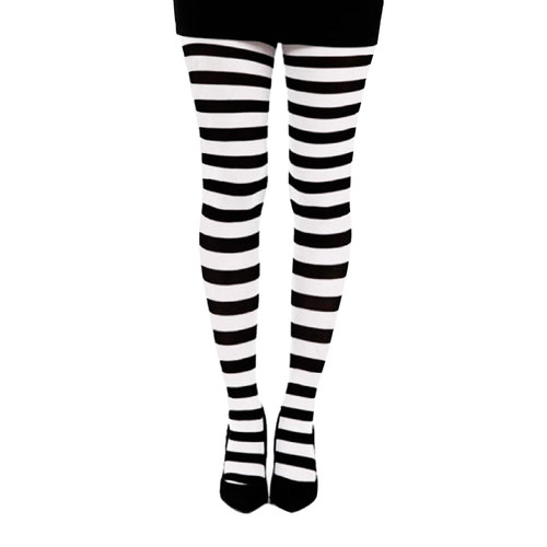 Pamela Mann Twickers Retro Stripe Tights in Black and White
