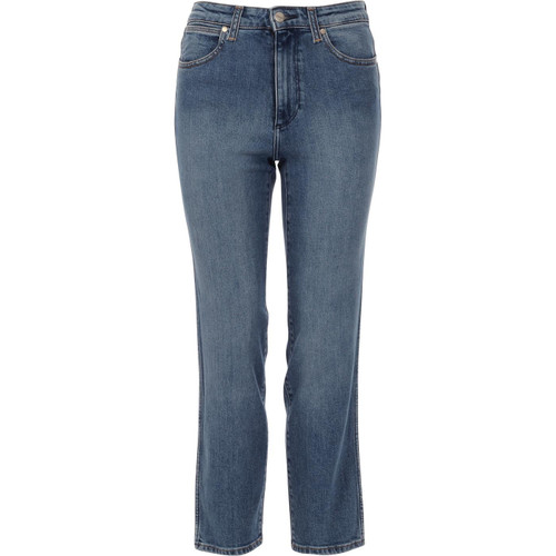wrangler womens retro straight jeans mid blue