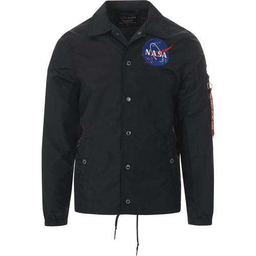 alpha industries mens nasa coach snap buttons jacket blue