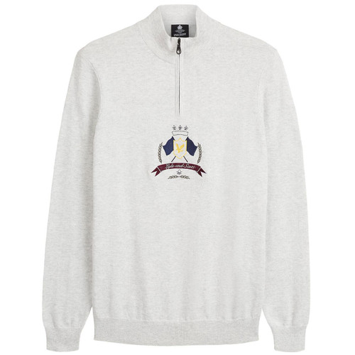 lyle and scott quarter zip knitted jumper grey