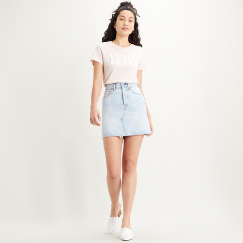levis womens check ya later decon iconic bfly denim mini skirt bleach