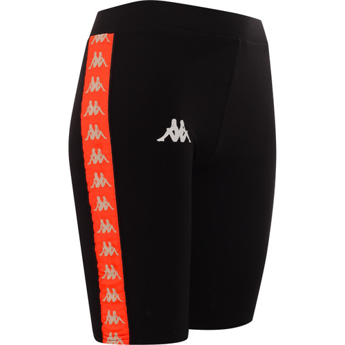 kappa womens dicles banda bicycle shorts black neon orange	