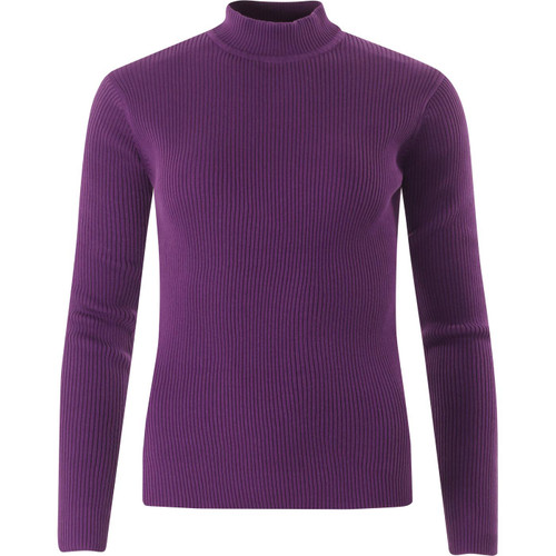 madcap england womens ribbed knit turtleneck long sleeve slim fit top imperial purple