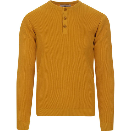 madcap england mens ribbed plain polo neck long sleeve top chinese yellow