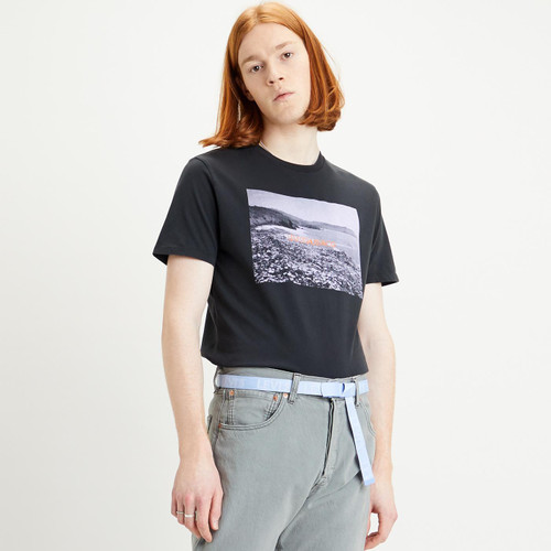 levis mens photo print crew neck tshirt black