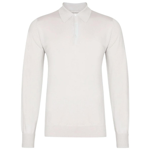 john smedley dorset merino wool knitted polo snow white