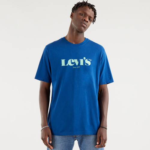 levis mens relaxed fit new logo print tshirt blue