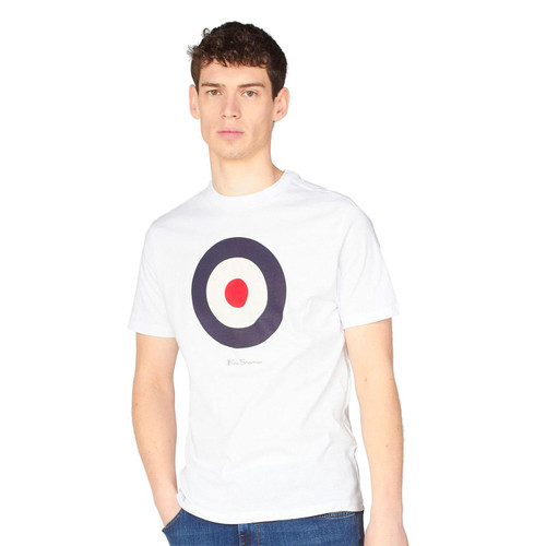 Ben Sherman Men's Classic Mod Target 60s T-Shirt in White
