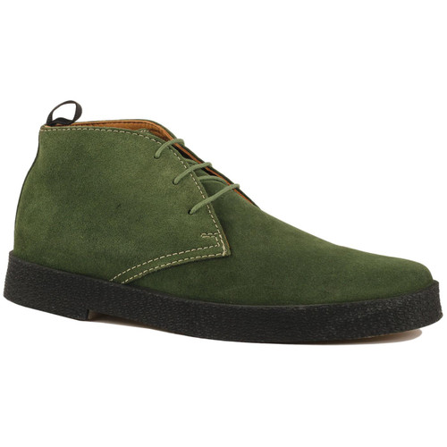 Madcap England Cisco Men's 60s Mod Suede Playboy Desert Boots in Green Suede