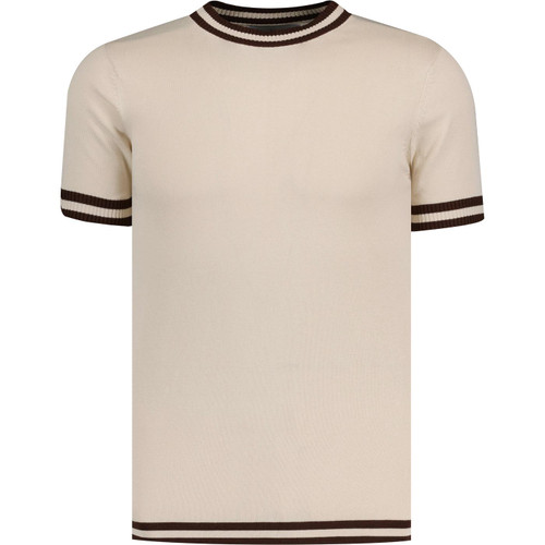 Madcap England Moon Retro Mod Knitted Tipped Tee in Birch