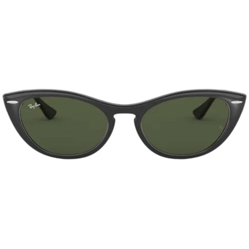 Ray-Ban Women's Retro 60s Catseye Sunglasses in Black with green lens