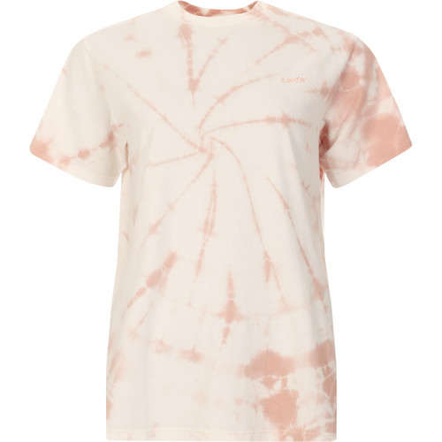 levis womens iris tie dye boxy crew neck tshirt pastel pink