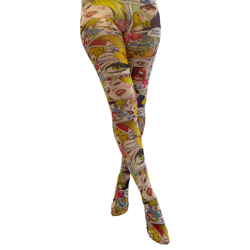 Pamela Mann Paradise Island Retro Pop Art Printed Tights