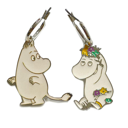 Moomin and Snorkmaiden Enamel Earrings in White House of Disaster 