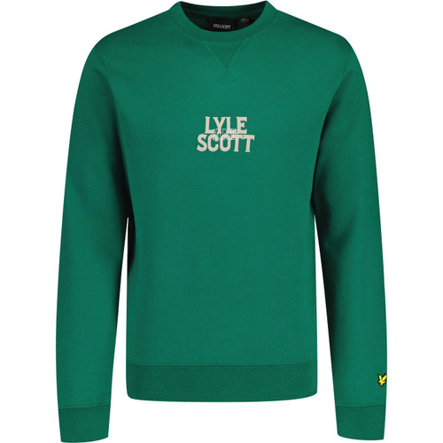lyle and scott mens varsity logo embroidered crew neck sweatshirt lothian green