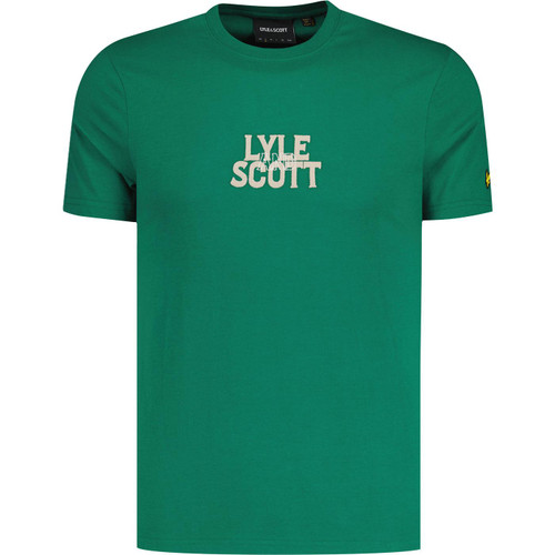 lyle and scott men varsity logo embroidery crew neck tshirt lothian green