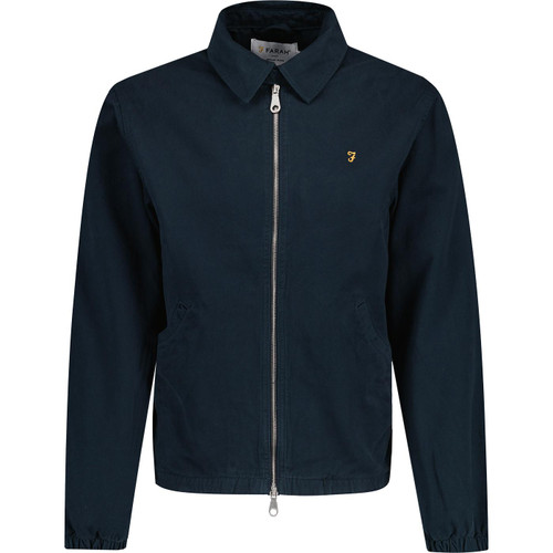 farah vintaege mens cane zip through collared blouson jacket true navy