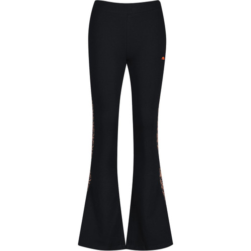 ellesse womens rosah leopard print side stripe flared legging black